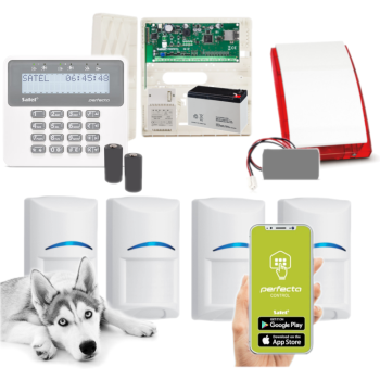 ZESTAW ALARMOWY SATEL PERFECTA-IP 32-WRL 4 CZUJKI BOSCH PET + PRF-LCD-WRL + SYRENA MSP-300 R